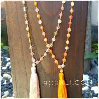 transparent ceramic beads bali tassels necklaces designs